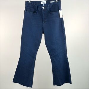 NWT FRAME Blue Le Crop Flare High Rise Jeans Size 30